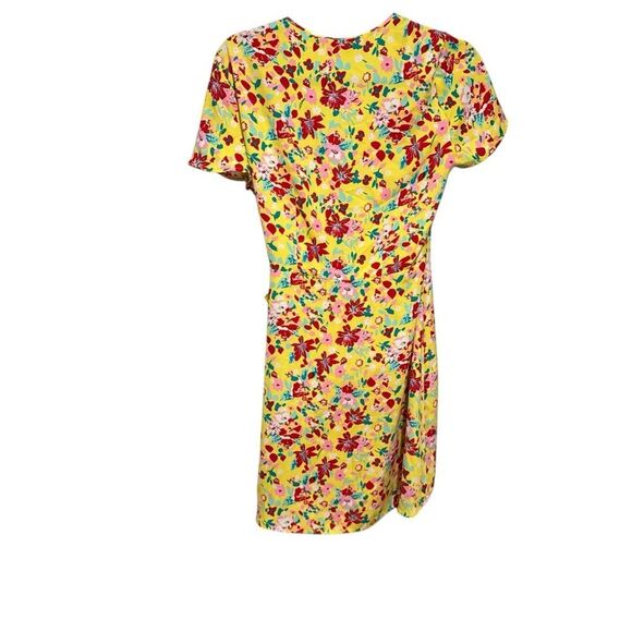 J.Crew Yellow Floral Printed Wrap Dress - Picture 7 of 10